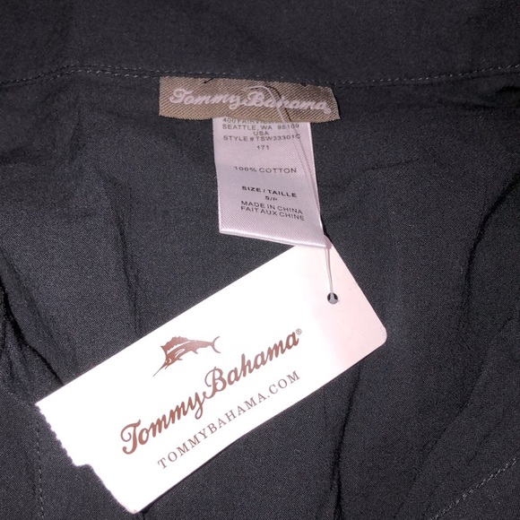 Tommy Bahama black crinkle shirt dress size small new with tags - Picture 9 of 9